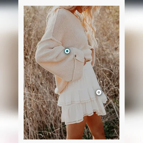 White Tiered Ruffle Mini Skort - Picture 6 of 7